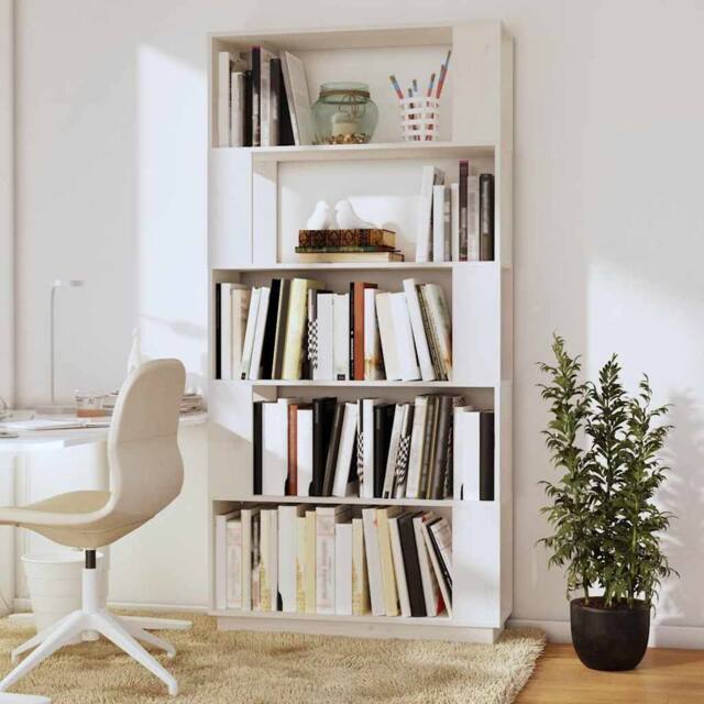 Berkfield Home Beautiful Book Cabinet/Room Divider White 80x25x163.5 cm Solid Wo - image 1