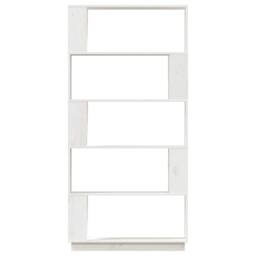 Berkfield Home Beautiful Book Cabinet/Room Divider White 80x25x163.5 cm Solid Wo - thumbnail 5