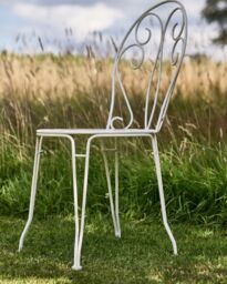 Dibor Set of 2 Vintage White Indoor Outdoor Garden Furniture Bistro Chairs - thumbnail 2