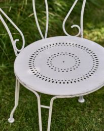 Dibor Set of 2 Vintage White Indoor Outdoor Garden Furniture Bistro Chairs - thumbnail 5