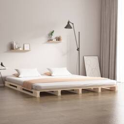 Berkfield Home Pallet Bed 140x200 cm Solid Wood Pine in Light Brown - thumbnail 2