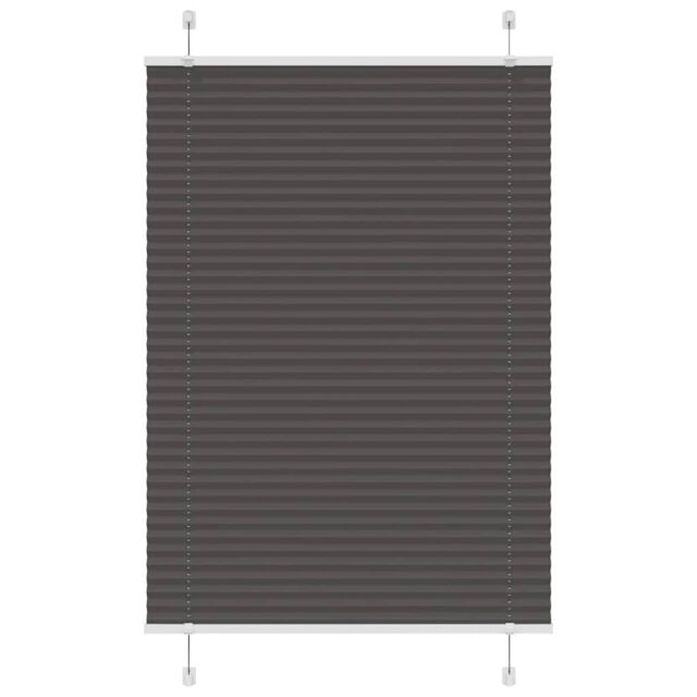 Berkfield Home Pleated Blind Black 85x100 cm Fabric Width 84.4 cm Polyester - image 1