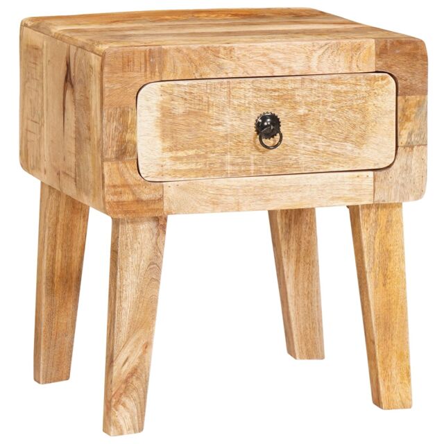Berkfield Home End Tables with Drawer with Storage with Door Brown 40 x 32 x 46 cm Solid mango wood - image 1
