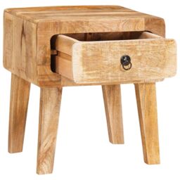 Berkfield Home End Tables with Drawer with Storage with Door Brown 40 x 32 x 46 cm Solid mango wood - thumbnail 4