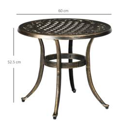 EONLION 60cm Round Hollow Top Design Side Table in Bronze - Size: 100 cm - thumbnail 2