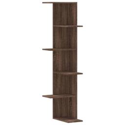 Berkfield Home Wall Corner Shelf Brown Oak 36.5x36.5x140 cm Engineered Wood - thumbnail 3