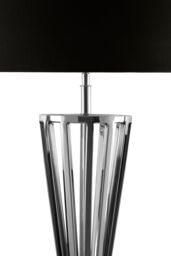 Orsina Twisted Base Table Lamp, High Gloss Nickel Stainless Steel, Black Fabric Shade Accent Lighting in Silver - thumbnail 5