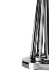 Orsina Twisted Base Table Lamp, High Gloss Nickel Stainless Steel, Black Fabric Shade Accent Lighting in Silver - thumbnail 4