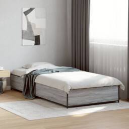 Berkfield Home Bed Frame without Mattress Grey Sonoma 90x190 cm Single - thumbnail 2