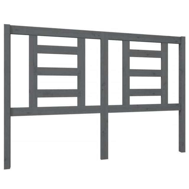 Berkfield Home Bed Headboard Grey 146x4x100 cm Solid Wood Pine - Size: 146 x 4 x 100 cm - image 1