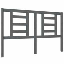 Berkfield Home Bed Headboard Grey 146x4x100 cm Solid Wood Pine - Size: 146 x 4 x 100 cm - thumbnail 1