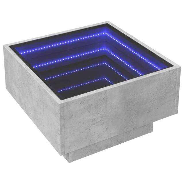 Berkfield Home Decorative Coffee Table with LED Concrete Grey 50x50x30 cm Engine - Size: 50 x 50 x 30 cm - image 1