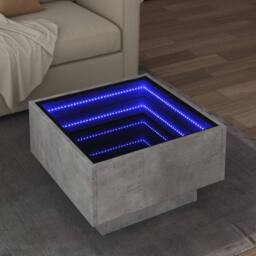 Berkfield Home Decorative Coffee Table with LED Concrete Grey 50x50x30 cm Engine - Size: 50 x 50 x 30 cm - thumbnail 2