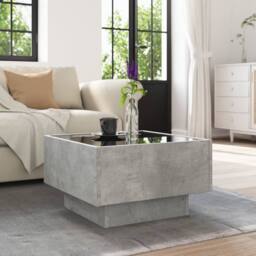 Berkfield Home Decorative Coffee Table with LED Concrete Grey 50x50x30 cm Engine - Size: 50 x 50 x 30 cm - thumbnail 4