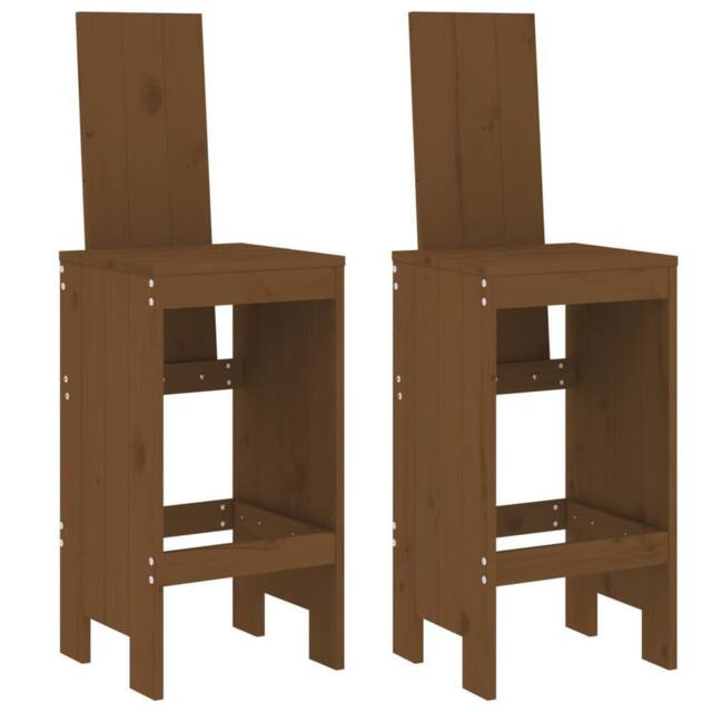 Berkfield Home Bar Stools 2 pcs Honey Brown 40x42x120 cm Solid Wood Pine - Size: 40 x 42 x 120 cm - image 1