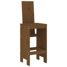 Berkfield Home Bar Stools 2 pcs Honey Brown 40x42x120 cm Solid Wood Pine - Size: 40 x 42 x 120 cm - thumbnail 3