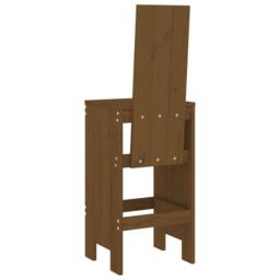 Berkfield Home Bar Stools 2 pcs Honey Brown 40x42x120 cm Solid Wood Pine - Size: 40 x 42 x 120 cm - thumbnail 6