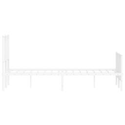 Berkfield Home Metal Bed Frame without Mattress with Footboard¬†White 120x190cm in White - Size: 120x190 cm - thumbnail 6