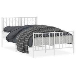 Berkfield Home Metal Bed Frame without Mattress with Footboard¬†White 120x190cm in White - Size: 120x190 cm - thumbnail 1