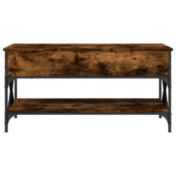 Berkfield Home Coffee Table Smoked Oak 100x50x50 cm Engineered Wood & Metal in Brown - Size: 100 x 50 x 50 cm - thumbnail 5