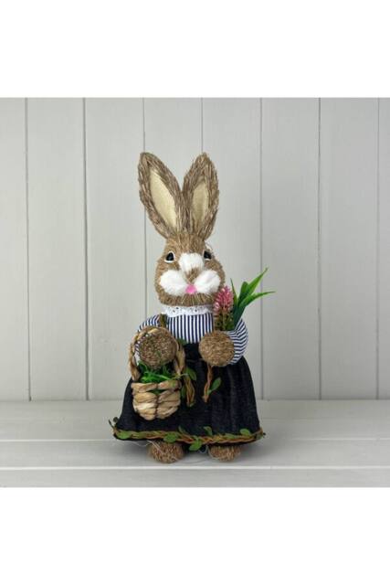 KDMD Rabbit Holding A Basket of Flowers in Beige - image 1