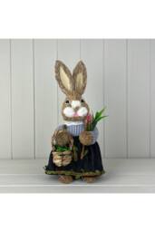 KDMD Rabbit Holding A Basket of Flowers in Beige - thumbnail 2