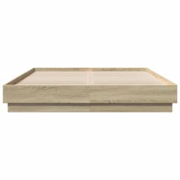 Berkfield Home Durable Bed Frame without Mattress Sonoma Oak 120x200 cm in Light Brown - Size: Small Double - thumbnail 4