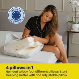 Brightr Sleep Eclipse 2 pack Best Firm Pillow for Back & Neck Pain Relief - Adjustable Orthopedic Memory Foam Pillow for Side & Back Sleepers in Grey - thumbnail 7