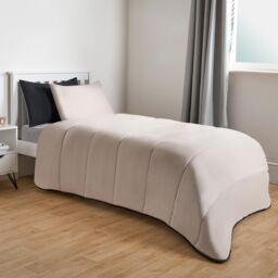 OHS Soft Coverless 10.5 TOG Duvet Set Pillowcase Quilted Cover in Stone - Size: Single - thumbnail 2