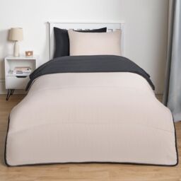 OHS Soft Coverless 10.5 TOG Duvet Set Pillowcase Quilted Cover in Stone - Size: Single - thumbnail 1