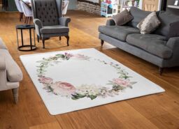 Benjamin Tate Design Watercolour Flowers Designer Rug in Natural - Size: Large - thumbnail 2