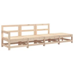 Berkfield Home 4 Piece Garden Lounge Set Solid Wood Pine in Brown