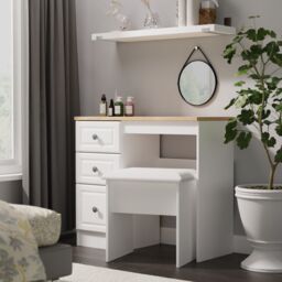 Ready Assembled 2 U Surrey 3 Drawer Vanity (Ready Assembled) in White - Size: Medium - thumbnail 1