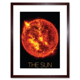 "Artery8 Wall Art Print NASA Our Solar System The Sun Solar Flare Image Artwork Framed 9X7 Inch in Brown - Size: W7"" x H9""" - thumbnail 1