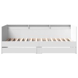 Berkfield Home Daybed with Drawers without Mattress White 100x200 cm - thumbnail 4