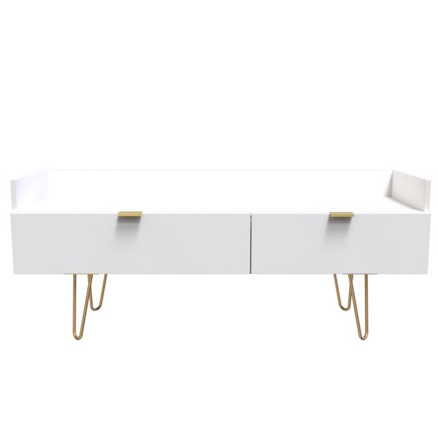 Ready Assembled 2 U Fuji 2 Drawer TV Unit (Ready Assembled) in White - image 1
