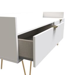 Ready Assembled 2 U Fuji 2 Drawer TV Unit (Ready Assembled) in White - thumbnail 5