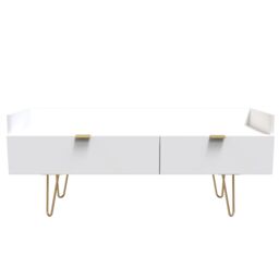 Ready Assembled 2 U Fuji 2 Drawer TV Unit (Ready Assembled) in White - thumbnail 1