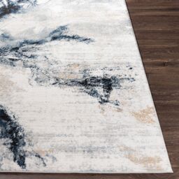 Livabliss Jolie-Abstract Blue Grey Beige Burgundy Modern Marble Living Dining Bedroom Rug in Dark Blue - Size: 80 cm x 220 cm - thumbnail 5