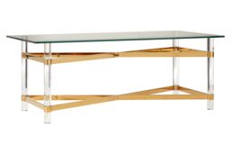 Orsina Luxe Design Coffee Table, Spacious Top Decorative Coffee Table For Livingroom, Durable Modern Coffee Table in Clear - thumbnail 2