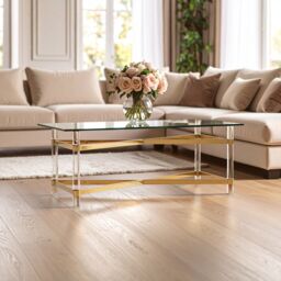 Orsina Luxe Design Coffee Table, Spacious Top Decorative Coffee Table For Livingroom, Durable Modern Coffee Table in Clear