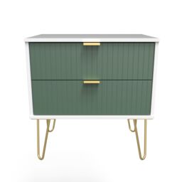 Ready Assembled 2 U Bexley 2 Drawer Side Table (Ready Assembled) in Green