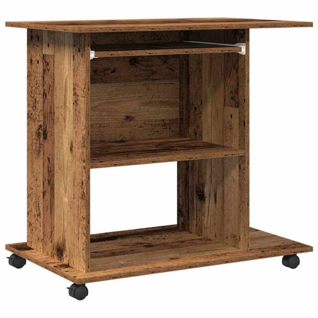 Berkfield Home Computer Desk Old Wood 80x50x75 cm Engineered Wood in Brown - Size: 80 x 50 x 75 cm - image 1