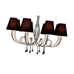 Netlighting Paola Pendant 95cm Round 8 x E14 Silver ing Black Shades - thumbnail 5