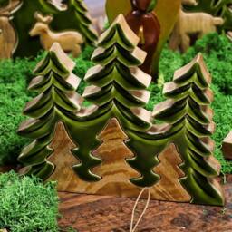 Serenityy Lost in the Forest - Three Trees 3D Wooden Decoration - 20x23cm in Green - Size: 20 cm - thumbnail 9