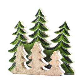 Serenityy Lost in the Forest - Three Trees 3D Wooden Decoration - 20x23cm in Green - Size: 20 cm - thumbnail 2