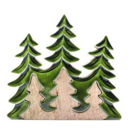 Serenityy Lost in the Forest - Three Trees 3D Wooden Decoration - 20x23cm in Green - Size: 20 cm - thumbnail 1