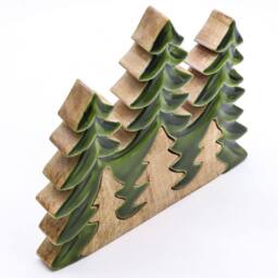 Serenityy Lost in the Forest - Three Trees 3D Wooden Decoration - 20x23cm in Green - Size: 20 cm - thumbnail 6