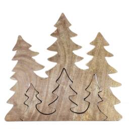Serenityy Lost in the Forest - Three Trees 3D Wooden Decoration - 20x23cm in Green - Size: 20 cm - thumbnail 3