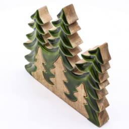 Serenityy Lost in the Forest - Three Trees 3D Wooden Decoration - 20x23cm in Green - Size: 20 cm - thumbnail 7